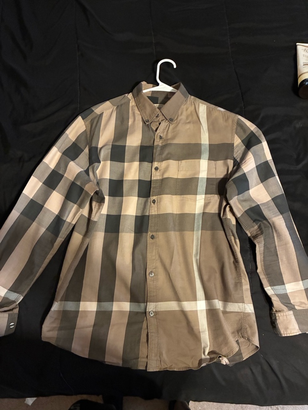 Burberry Brown and Black Large Check Button-Down Shirt